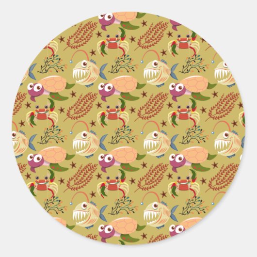 水中競技動物パターン |海水中ライフ31 ラウンドシール (正面)