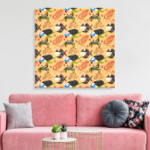 水中競技動物パターン |海水中ライフ32 キャンバスプリント (インサイチュ (リビング))