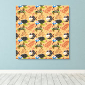 水中競技動物パターン |海水中ライフ32 キャンバスプリント (インサイチュ (ウッドフロア))