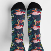 水中競技動物パターン |海水中ライフ34 ソックス (上部)