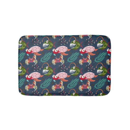 水中競技動物パターン |海水中ライフ34 バスマット (正面)