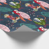 水中競技動物パターン |海水中ライフ34 ラッピングペーパー (角)