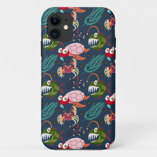 水中競技動物パターン  海水中ライフ34 iPhone 11 ケース