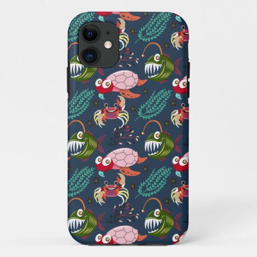 水中競技動物パターン |海水中ライフ34 Case-Mate iPhoneケース (裏面)