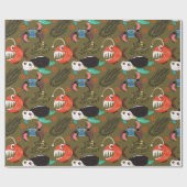 水中競技動物パターン |海水中ライフ36 ラッピングペーパー (フラット)