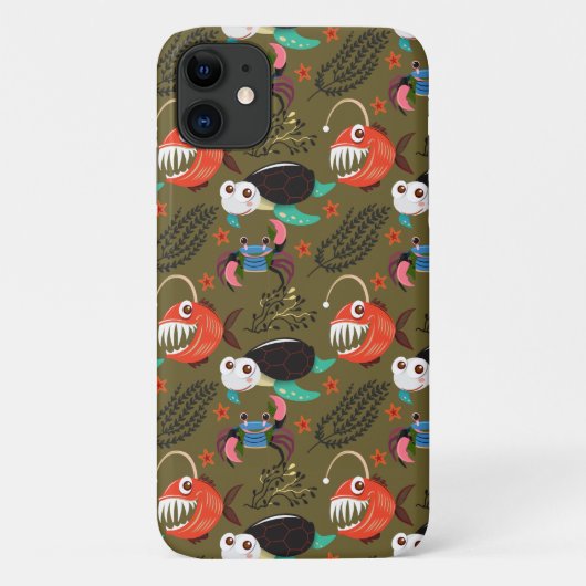 水中競技動物パターン |海水中ライフ36 Case-Mate iPhoneケース (裏面)