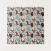 水中競技動物パターン |海水中ライフ37 タペストリー (正面(横))