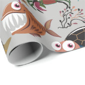 水中競技動物パターン |海水中ライフ37 ラッピングペーパー (ロールコーナー)