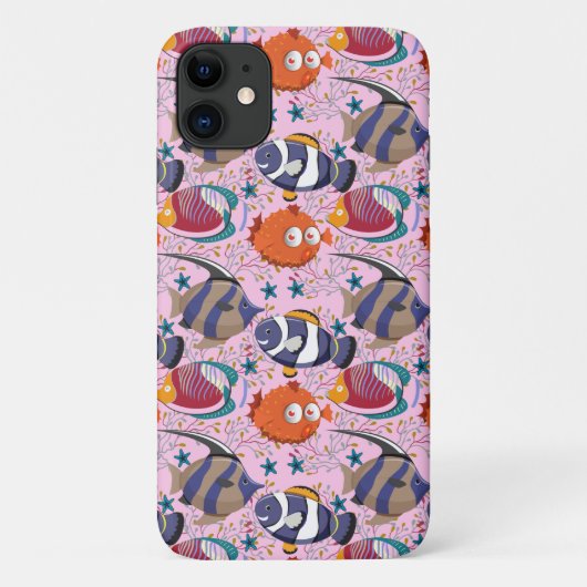 水中競技動物パターン |海水中ライフ39 Case-Mate iPhoneケース (裏面)