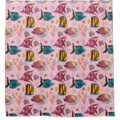 水中競技動物パターン |海水中ライフ3 シャワーカーテン (正面)