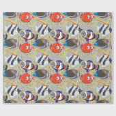 水中競技動物パターン |海水中ライフ40 ラッピングペーパー (フラット)