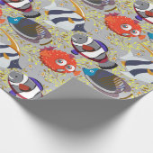 水中競技動物パターン |海水中ライフ40 ラッピングペーパー (角)