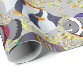 水中競技動物パターン |海水中ライフ40 ラッピングペーパー (ロールコーナー)