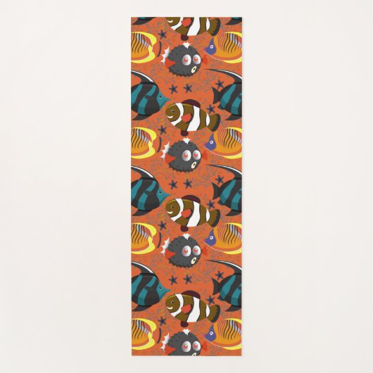 水中競技動物パターン |海水中ライフ42 ヨガマット (正面)