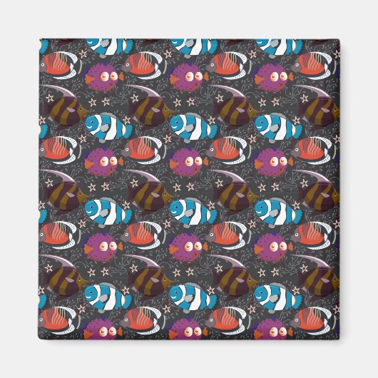 水中競技動物パターン |海水中ライフ43 マグネット (正面)