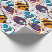 水中競技動物パターン |海水中ライフ44 ラッピングペーパー (角)