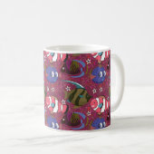 水中競技動物パターン |海水中ライフ46 コーヒーマグカップ (正面右)