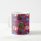 水中競技動物パターン |海水中ライフ46 コーヒーマグカップ (正面左)
