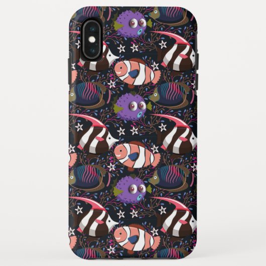 水中競技動物パターン |海水中ライフ47 Case-Mate iPhoneケース (裏面)