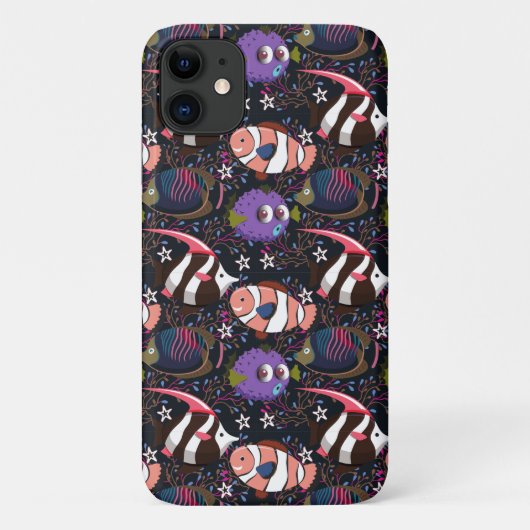 水中競技動物パターン |海水中ライフ47 Case-Mate iPhoneケース (裏面)