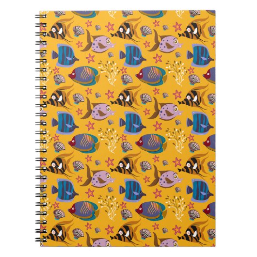 水中競技動物パターン |海水中ライフ6 ノートブック (正面)