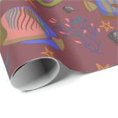 水中競技動物パターン |海水中ライフ9 ラッピングペーパー (ロールコーナー)