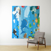 水中競技動物模様 タペストリー (インサイチュ)