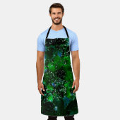 水中競技植物の池の夜の写真の欠陥モザイク エプロン (着用した状態)
