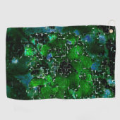 水中競技植物の池の夜の写真の欠陥モザイク ゴルフタオル (横)