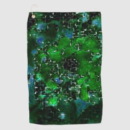 水中競技植物の池の夜の写真の欠陥モザイク ゴルフタオル