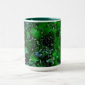 水中競技植物の池の夜の写真の欠陥モザイク マグカップ (中央)