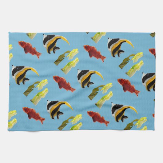 水中競技海魚 キッチンタオル (横)