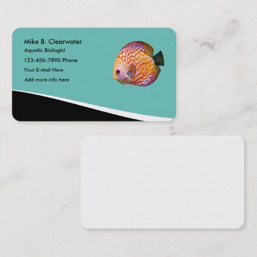 水中競技生物学者ディスカスフィッシュ 名刺 (正面/裏面)
