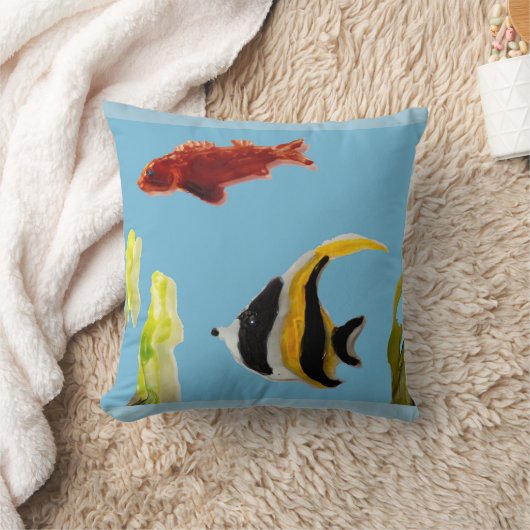水中競技美術魚 クッション (ブランケット)