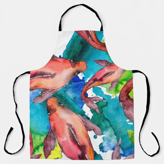 水中競技魚セット。中の紅海と珍しい魚 エプロン (正面)