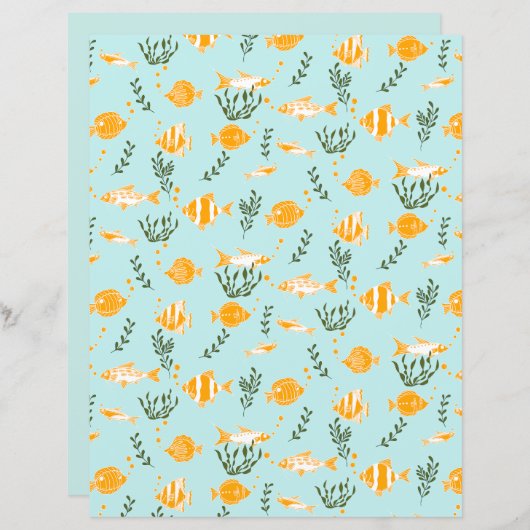 水中競技魚紙シート (正面/裏面)