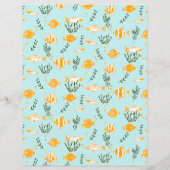 水中競技魚類デザイン紙シート (裏面)