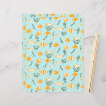 水中競技魚類デザイン紙シート