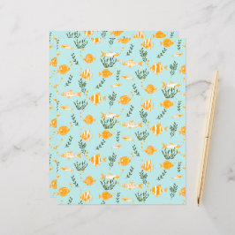 水中競技魚類デザイン紙シート