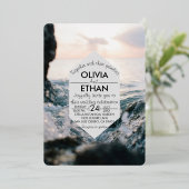 水中自然結婚海辺の箔招待状 箔招待状 (立ち正面)