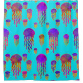 水中踊りレインボーズシアン シャワーカーテン (正面)