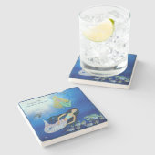 水中遊(人魚) ストーンコースター (横)