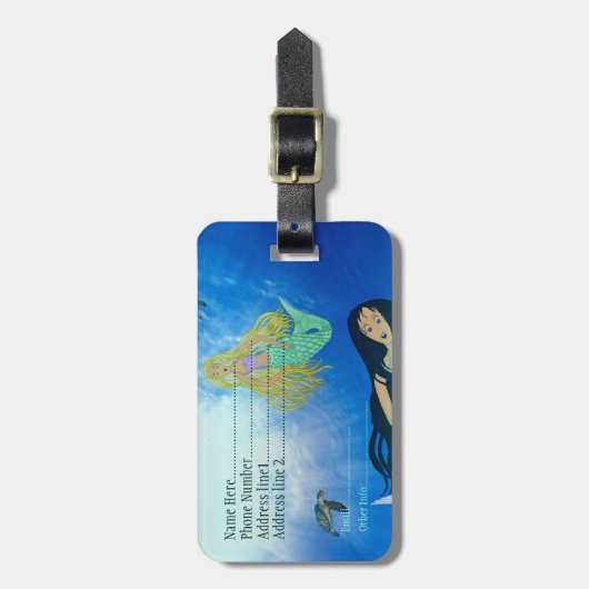 水中遊（人魚） ラゲッジタグ (正面縦)