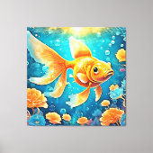 水中金魚アート キャンバスプリント (正面)