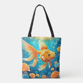 水中金魚アート トートバッグ (裏面)