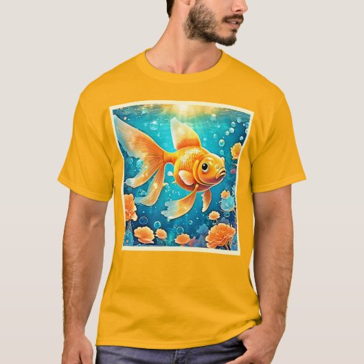 水中金魚アート Tシャツ (正面)