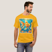 水中金魚アート Tシャツ (正面フル)