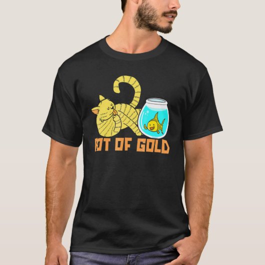 水中金魚 水槽の金魚 アクアリスト 魚好きのための虹の端の金鉱 Tシャツ (正面)