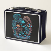 水中風景カラフル魚類とサンゴ礁 メタルランチボックス (裏面)