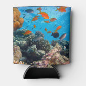 水中魚とサンゴの風景 缶クーラー (正面)